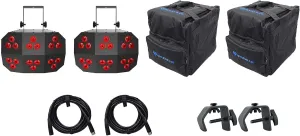 (2) Chauvet DJ Wash FX 2 DMX Eye Candy Effect Dance Floor Lights Bags Cables