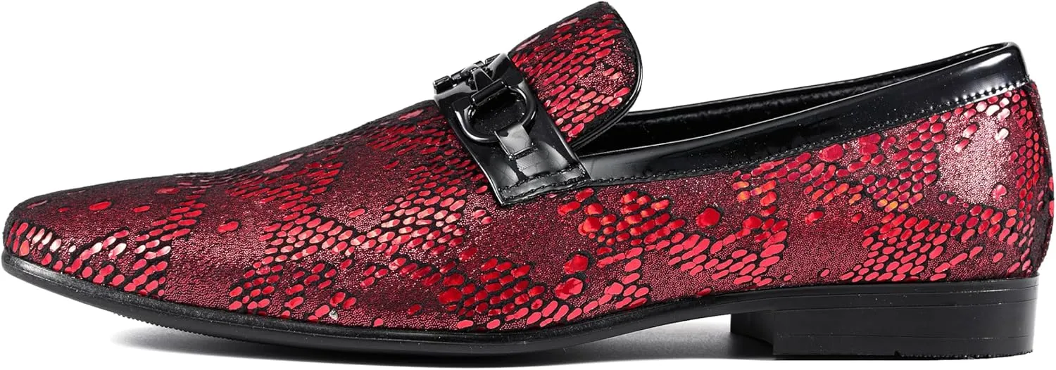 Amali Men's Paisley Metallic Erin Driving Smoking Slip On Loafer Dress Shoe