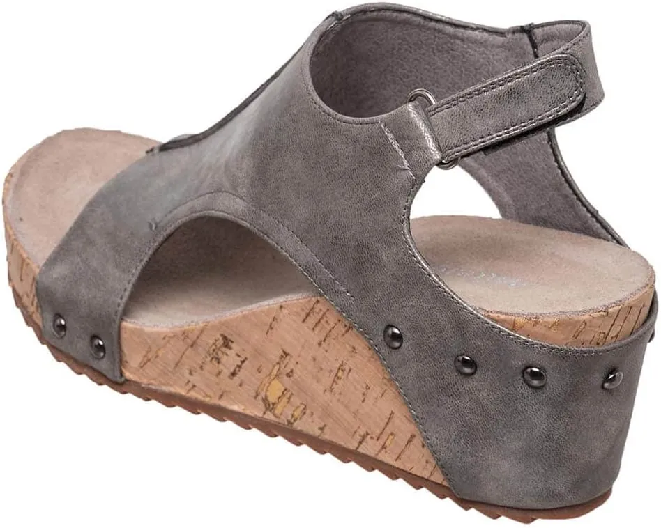 Antelope Women's Metallic Leather Wedge Wedge Sandals