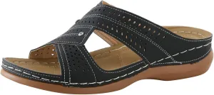 Arch Support Flats for Women Dressy Orthopedic Dress Shoes Women White Low Heel Sandals for Women Dressy Comfortable Black Cute Sandals Brown Sandals Women Womens Sandal Heels