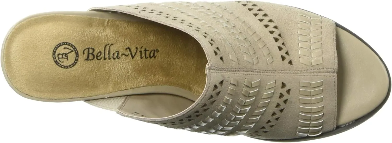 Bella Vita Women's Koraline Slide Sandal on Block Heel Mule