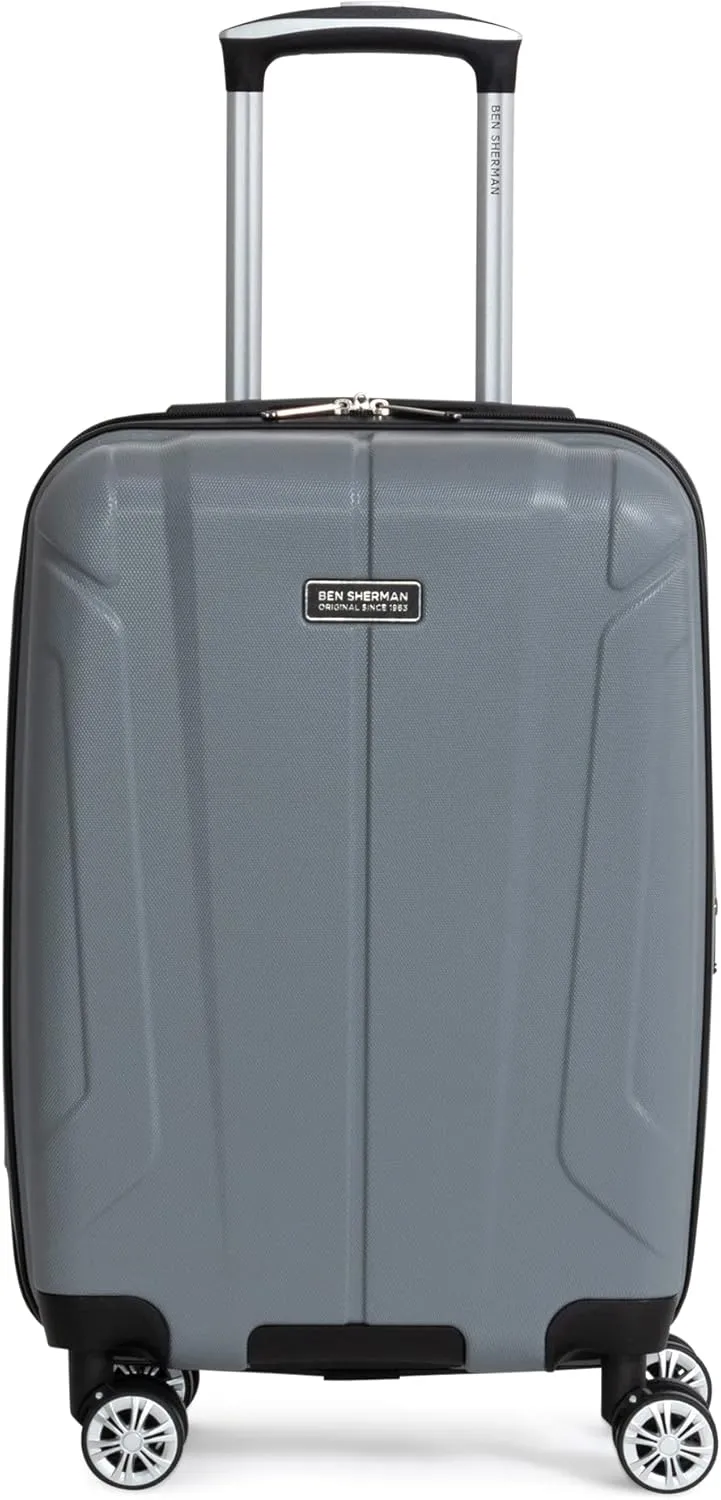 Ben Sherman Derby Spinner Travel Upright Luggage, Graphite, 20-Inch Carry On