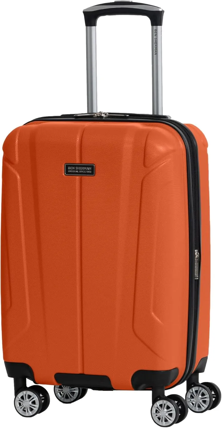 Ben Sherman Derby Spinner Travel Upright Luggage, Mandarin, 20-Inch Carry On