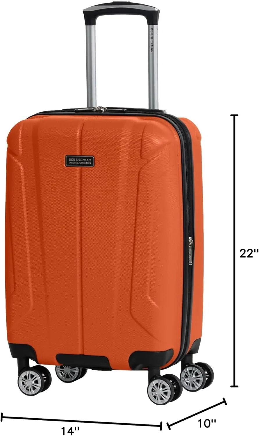 Ben Sherman Derby Spinner Travel Upright Luggage, Mandarin, 20-Inch Carry On