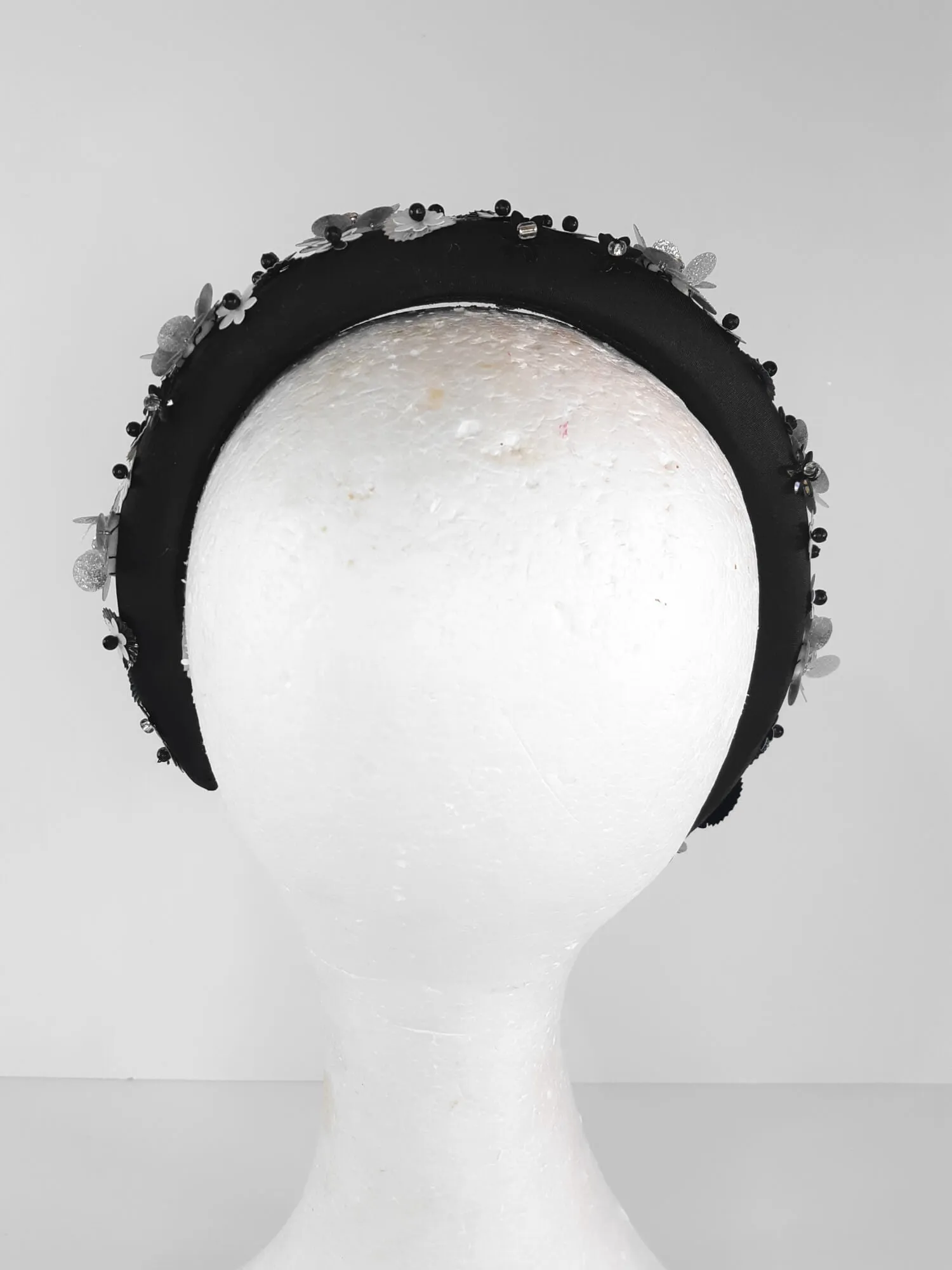 Black and White Padded Headband by Melissa Rath Millinery