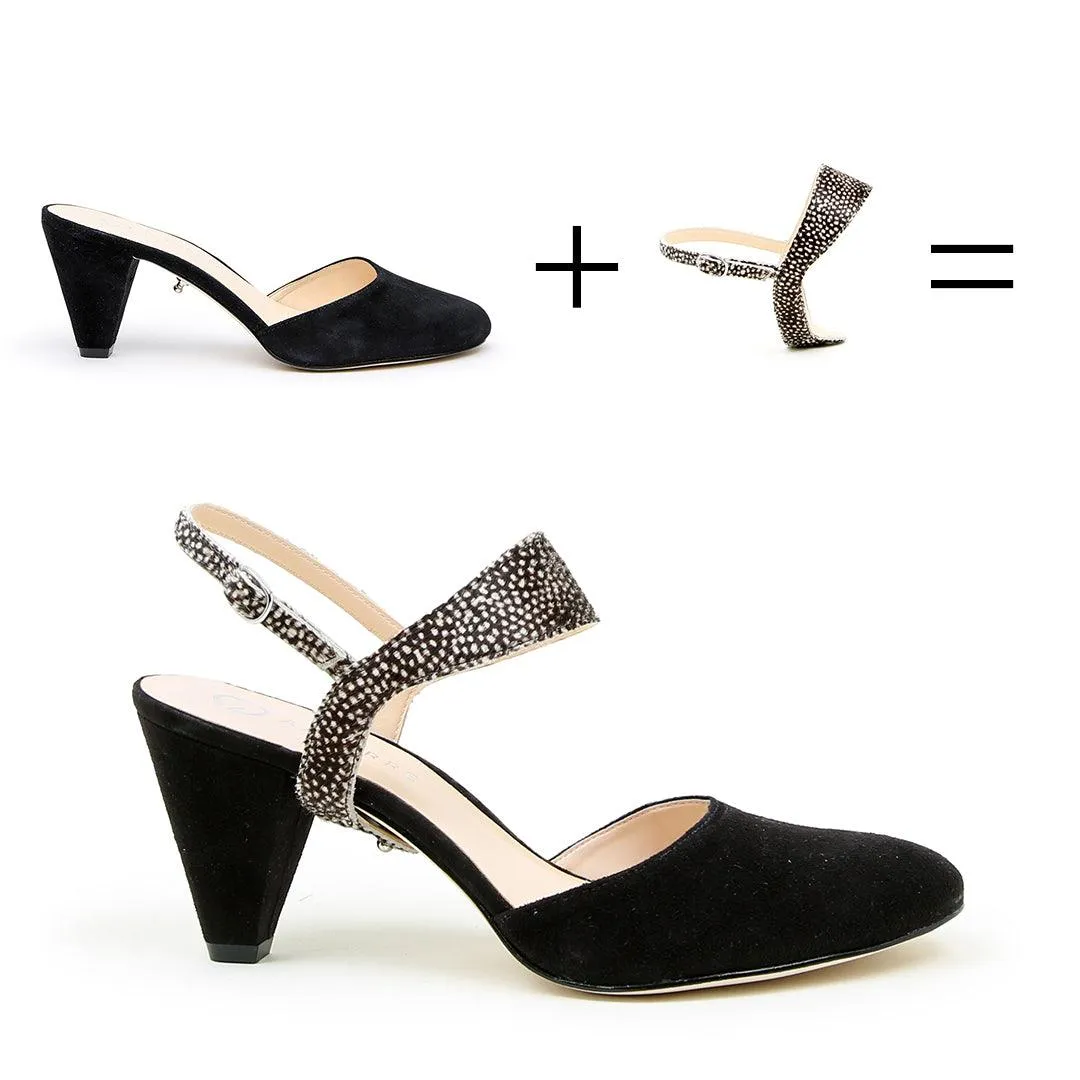 Black Suede Mule   Doe Elsie Strap