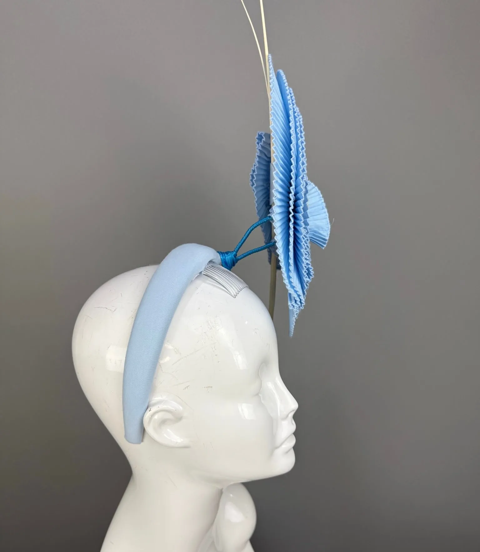 Blue Kentucky Derby fascinator, Derby Hat Alternative (PLATINUM LINE)