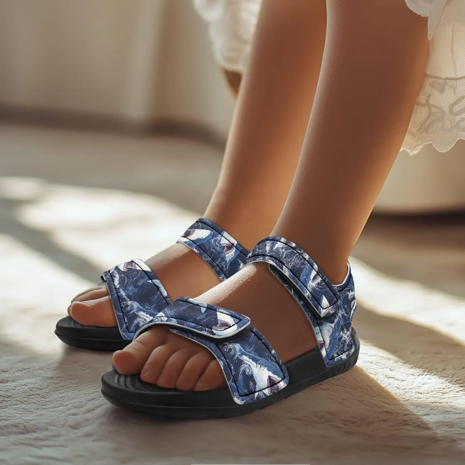 Boys Sandals for Kids Girls Summer Shoes Fashion Slide Sandals with Adjustable Strap Comfort Kids Beach Footwear