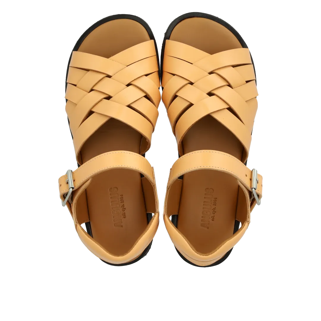 Braided sandal with open toe and heel