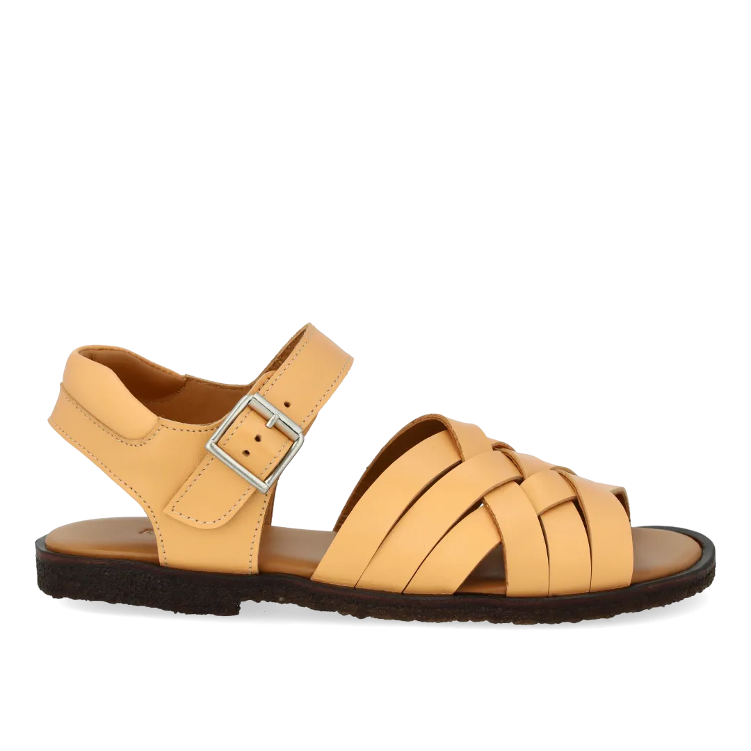 Braided sandal with open toe and heel