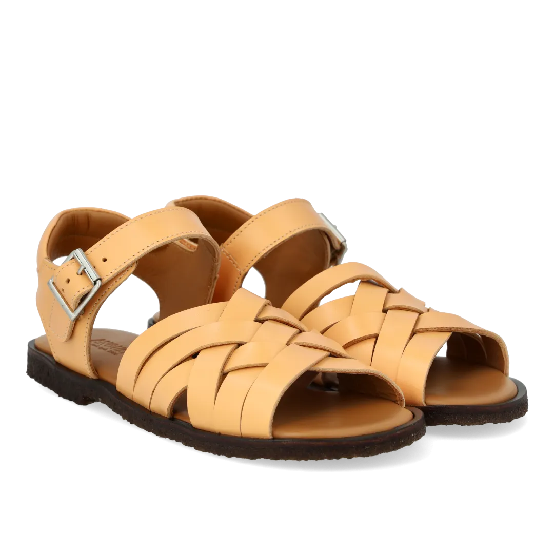 Braided sandal with open toe and heel