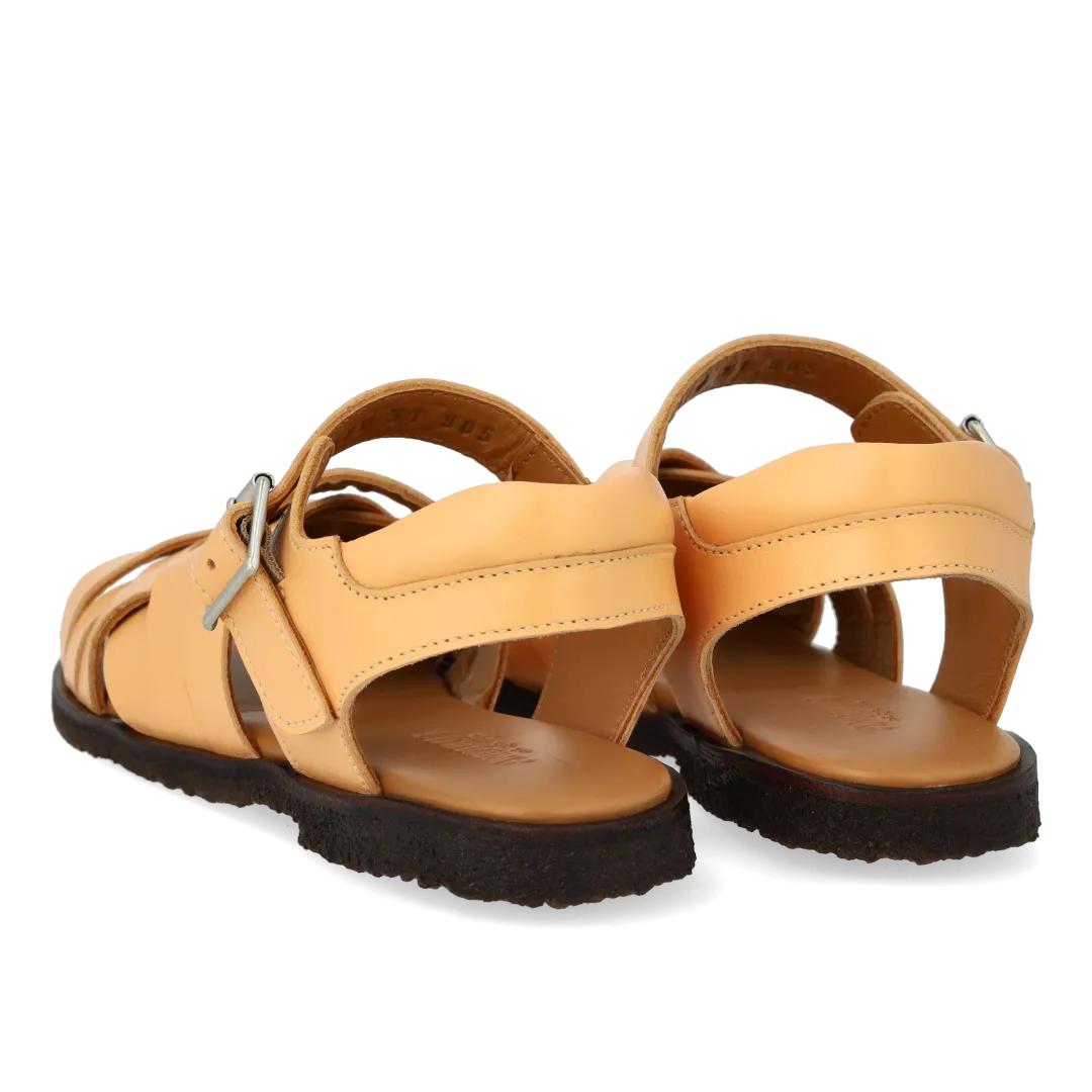 Braided sandal with open toe and heel