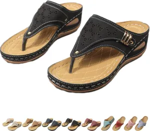 Breathable Mesh Sports Sandals With Non-Slip Sole, Women’s Thick-Soled Flip-Flops, Wedge Heel Slippers