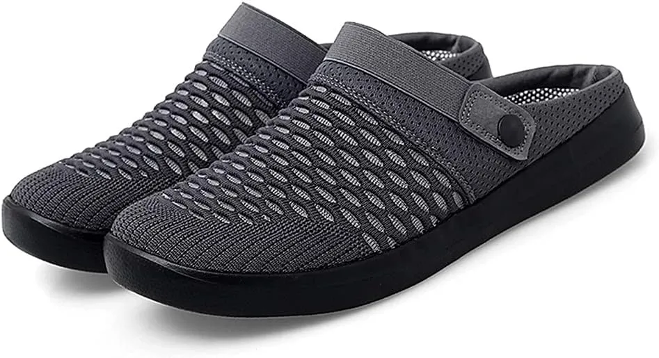 ChicLovey Mens Hollow Mesh Breathable Walking Slippers Garden Clog Summer Shoes Sandals