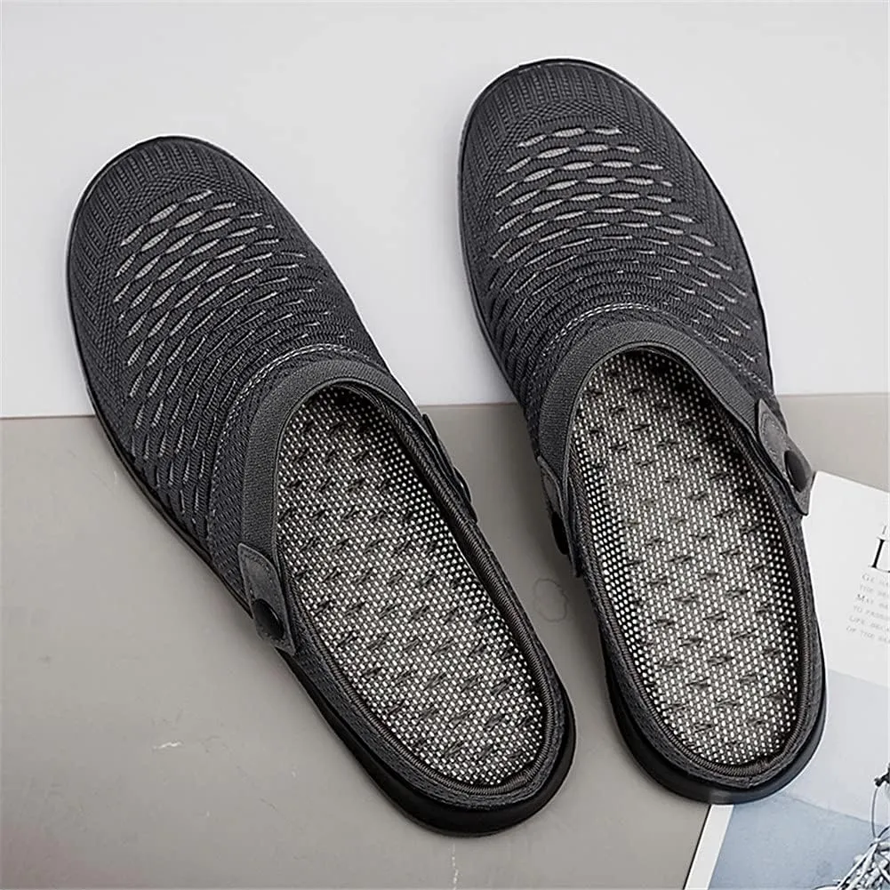 ChicLovey Mens Hollow Mesh Breathable Walking Slippers Garden Clog Summer Shoes Sandals
