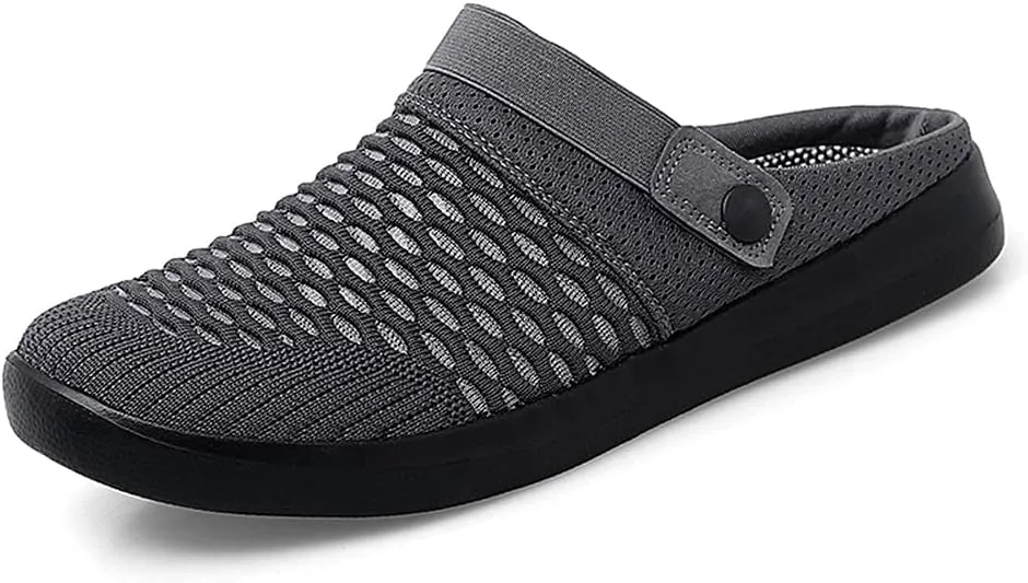 ChicLovey Mens Hollow Mesh Breathable Walking Slippers Garden Clog Summer Shoes Sandals