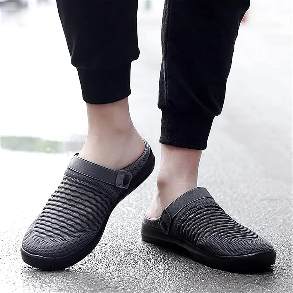 ChicLovey Mens Hollow Mesh Breathable Walking Slippers Garden Clog Summer Shoes Sandals