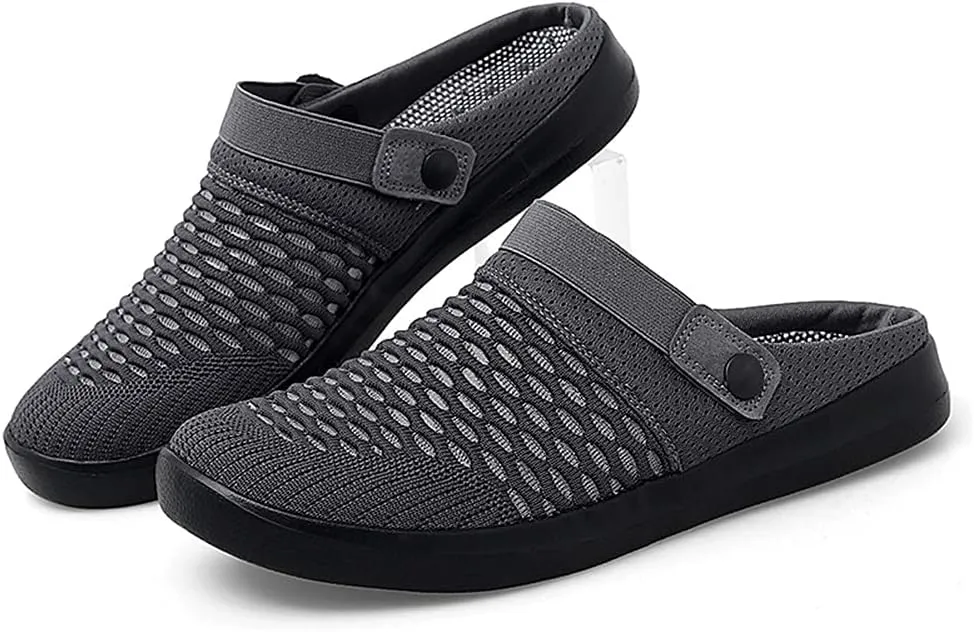 ChicLovey Mens Hollow Mesh Breathable Walking Slippers Garden Clog Summer Shoes Sandals