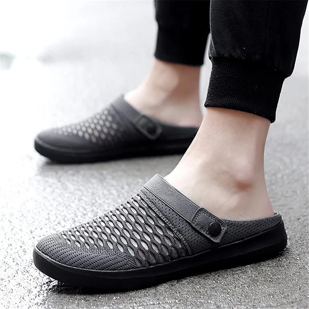 ChicLovey Mens Hollow Mesh Breathable Walking Slippers Garden Clog Summer Shoes Sandals