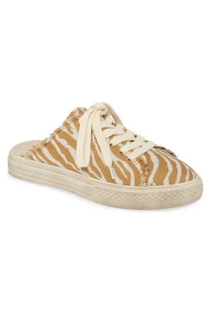 Coast Vegan Natural Zebra Woven Canvas Sneaker Mule