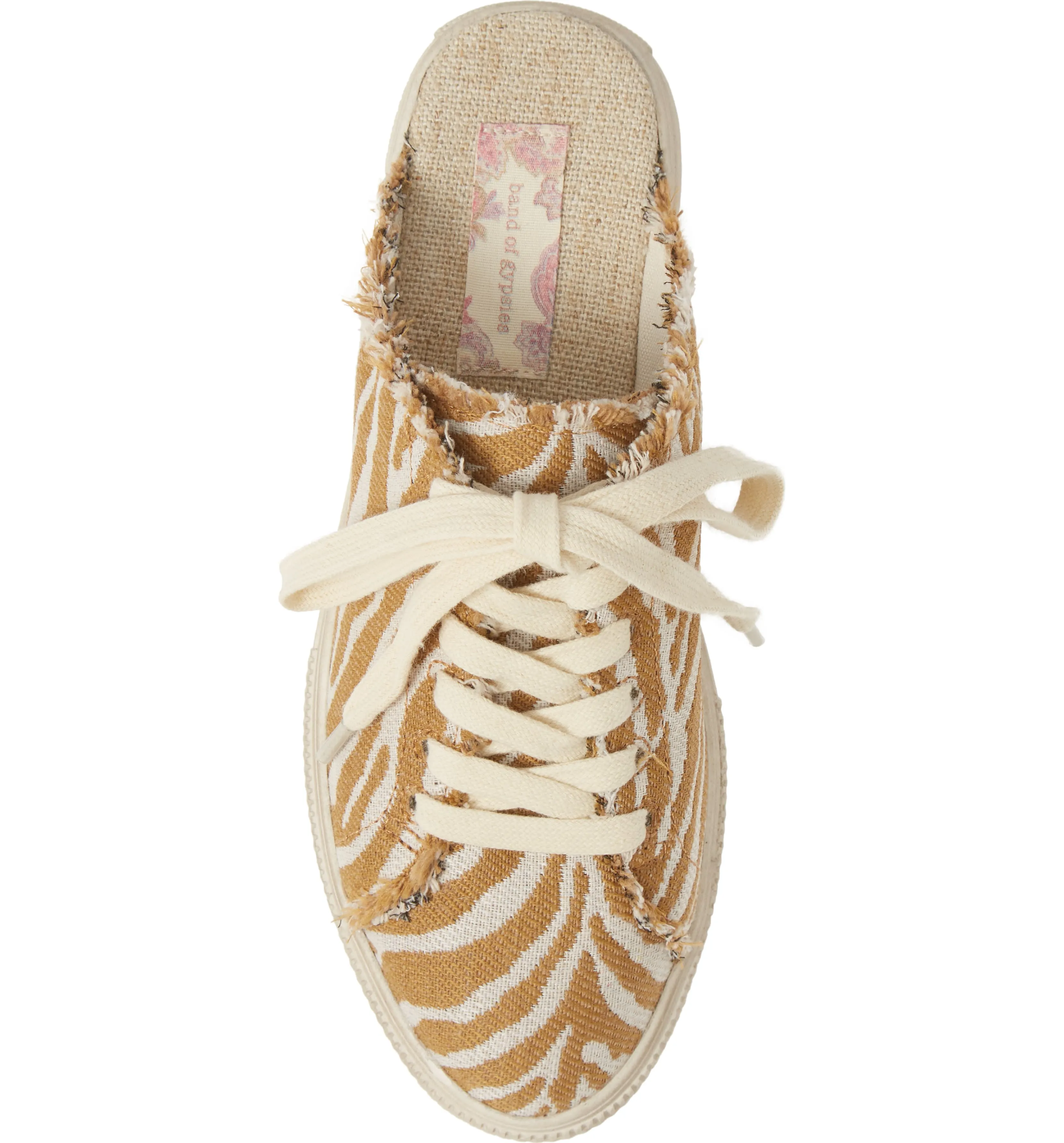 Coast Vegan Natural Zebra Woven Canvas Sneaker Mule