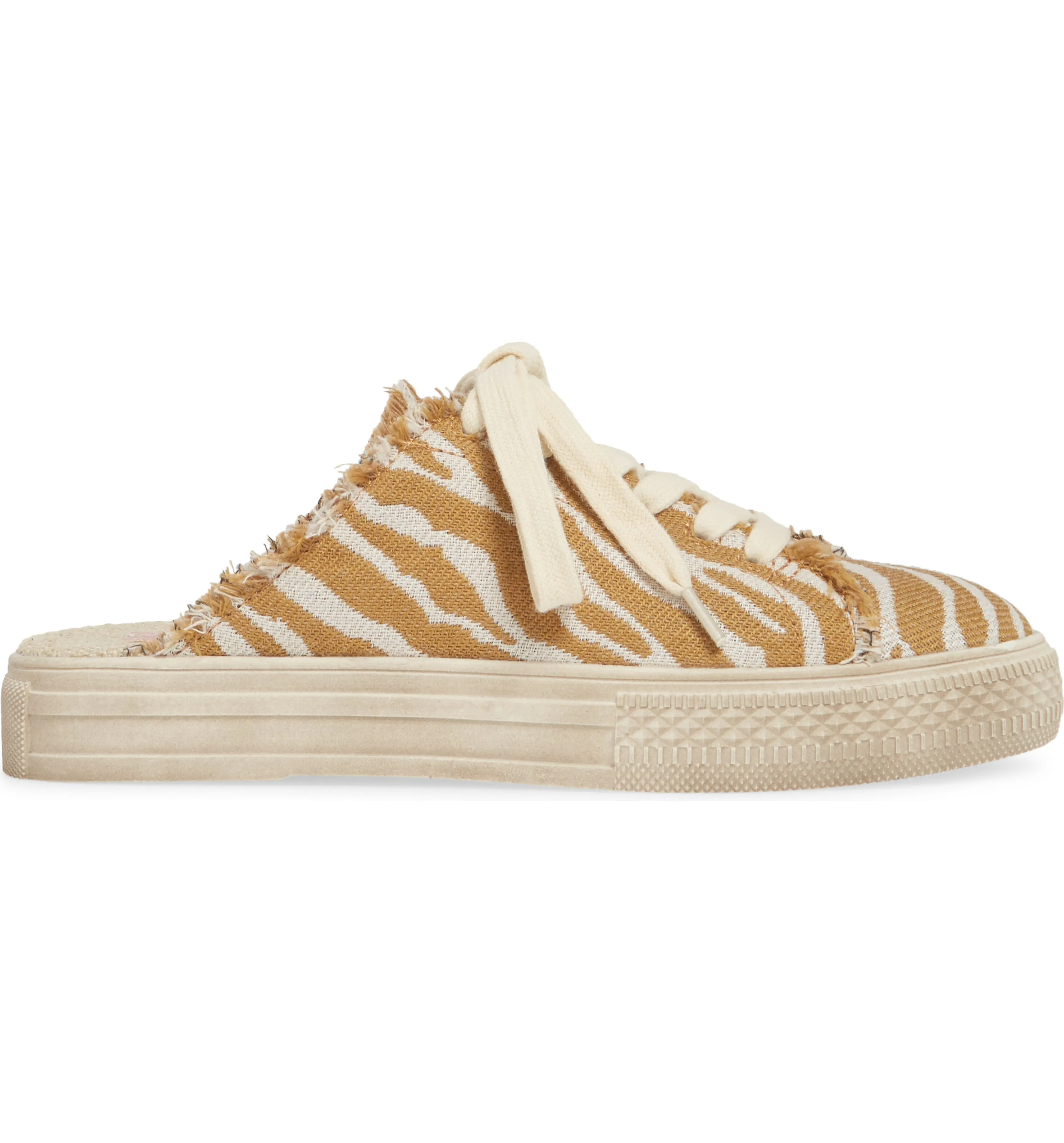 Coast Vegan Natural Zebra Woven Canvas Sneaker Mule