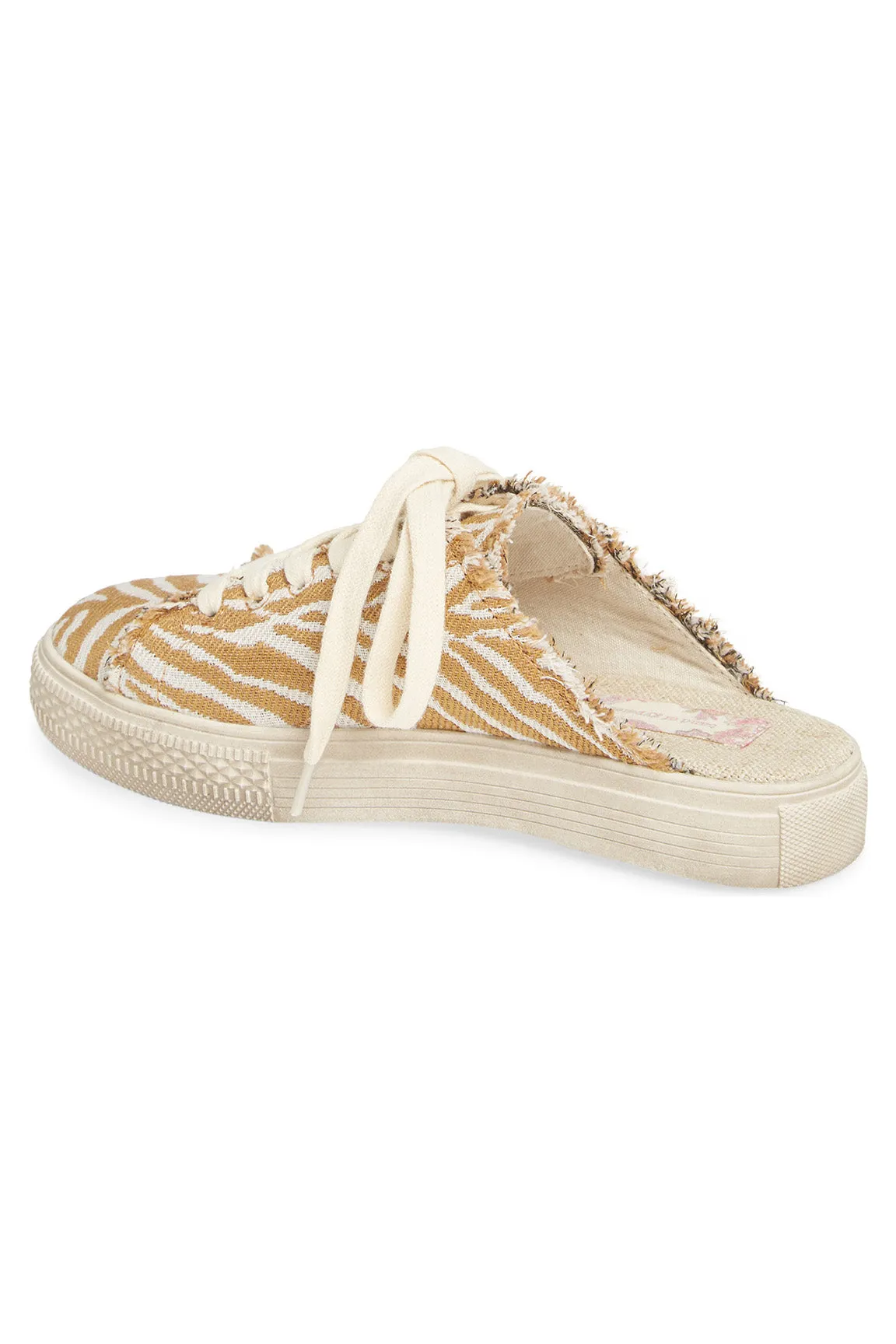 Coast Vegan Natural Zebra Woven Canvas Sneaker Mule