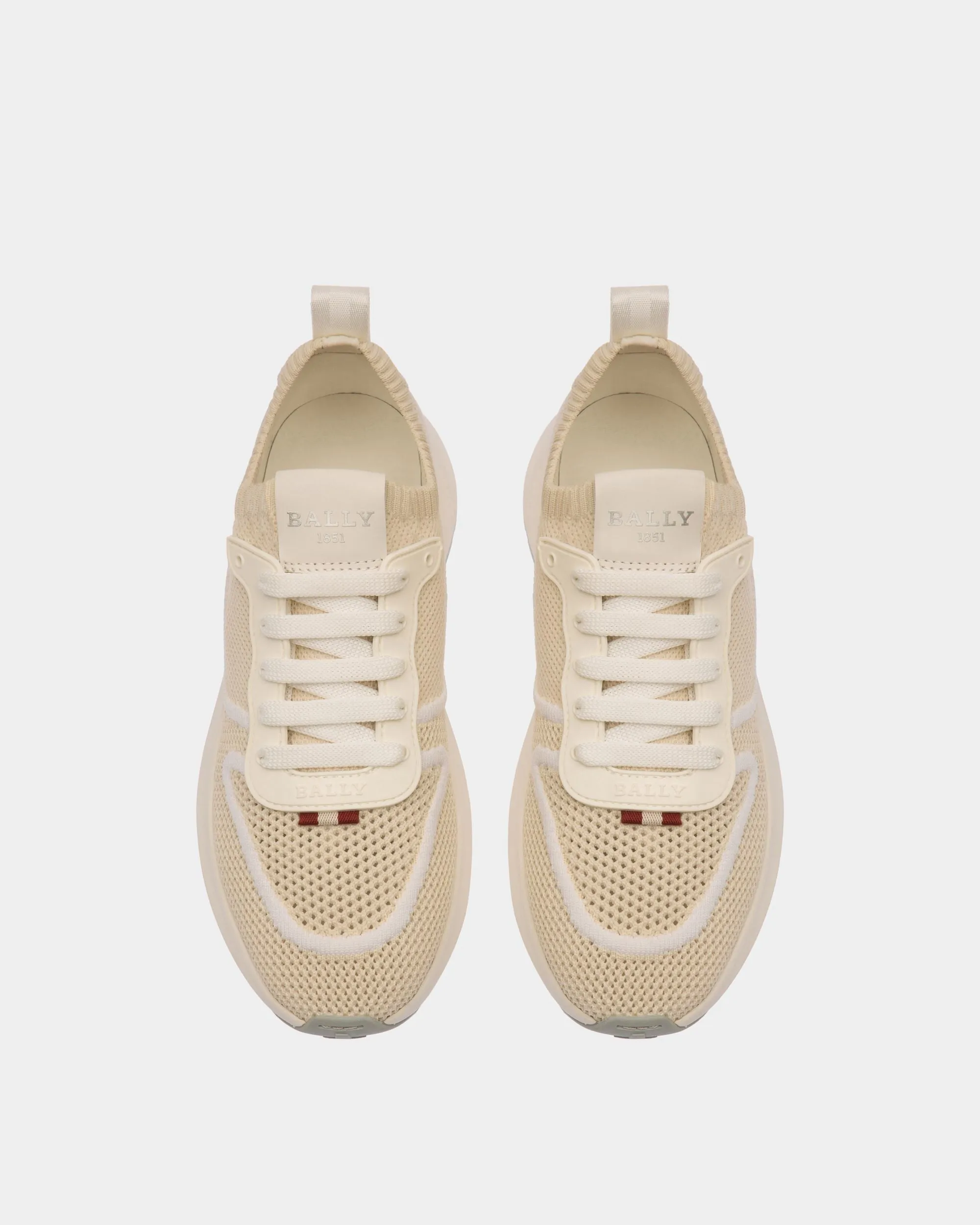 Davyn Mesh And Leather Sneakers In Dusty White