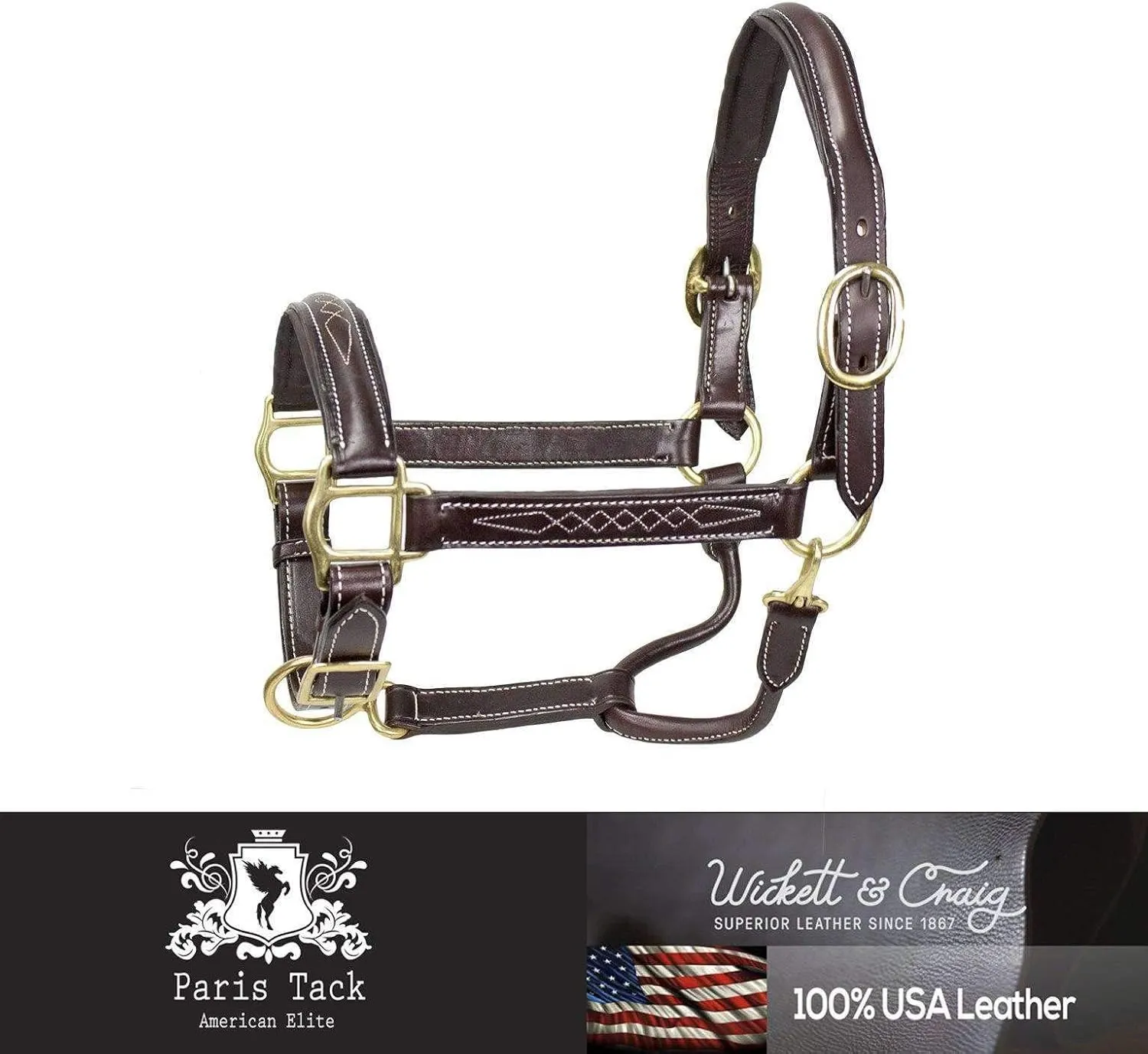 Derby Originals American Elite Fancy Stitch Padded Adjustable Halter