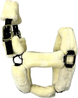 Derby Originals Comfortable Super Soft Padded Faux Mink Horse Black Nylon Halters with Throat Snap for Easy Removal, Daily Use, and 1-Year Warranty