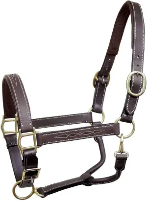 Derby Originals Fancy Stitch Padded Adjustable Leather Halter Opulence Series Liverpool (Havana, Draft)