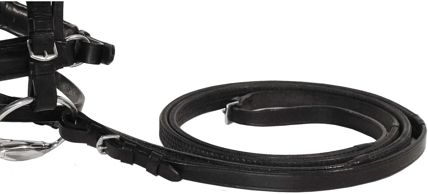 Derby Originals Paris Tack Dressage German Crank Bridle with Rubber Reins