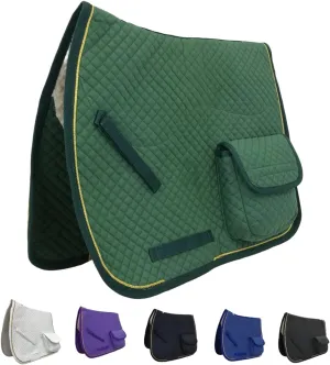 Derby Originals Premium Half Fleece Lined All Purpose & Dressage English Saddle Pads with Pockets