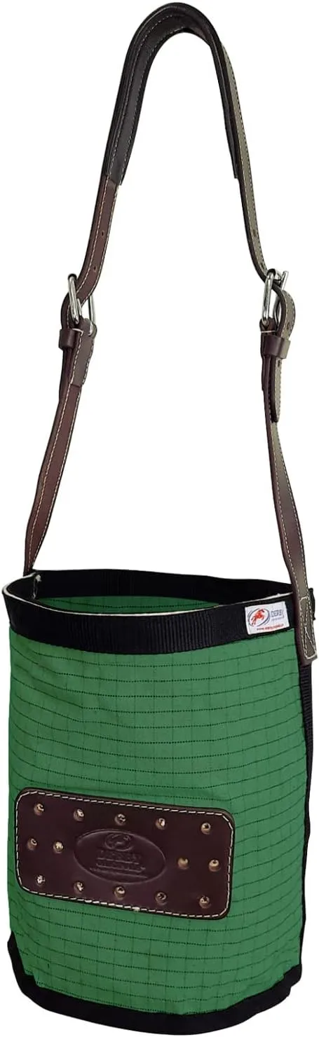 Derby Originals Ripstop 24 Oz Canvas Feed Bag with Padded Leather Crown Strap for Safety and No-Spill Flap Design