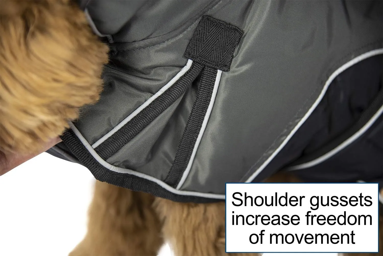 Derby Originals Urban Pet 420D Water Resistant Reflective Winter Dog Parka with Neck Cover & Harness Compatible Opening 220g Heavy Weight, Charcoal/Black, x-Large, 80-8200-BK-XL