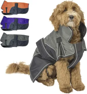 Derby Originals Urban Pet 420D Water Resistant Reflective Winter Dog Parka with Neck Cover & Harness Compatible Opening 220g Heavy Weight