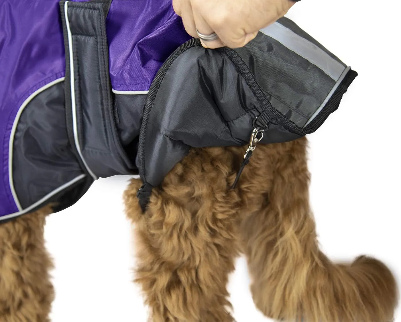 Derby Originals Urban Pet 420D Water Resistant Reflective Winter Dog Parka with Neck Cover & Harness Compatible Opening 220g Heavy Weight