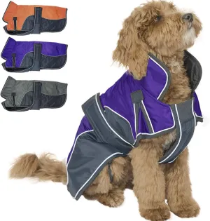 Derby Originals Urban Pet 420D Water Resistant Reflective Winter Dog Parka with Neck Cover & Harness Compatible Opening 220g Heavy Weight