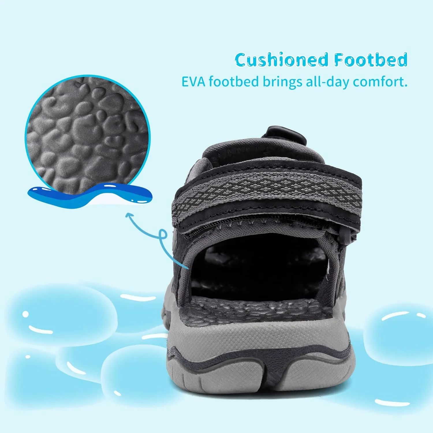DREAM PAIRS Boys Girls Summer Outdoor Athletic Sport Sandals Walking Hiking Hook and Loop Adjustable Multicolor for Toddler/Little/Big Kids