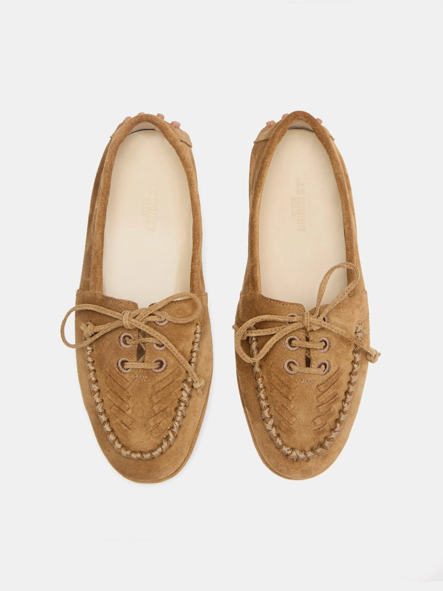 Driver Moccasin / Taupe Suede Embroidered