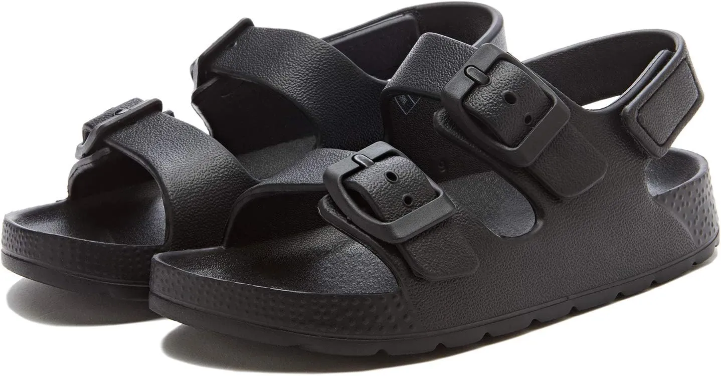 EasyStar Boys and Girls Lightweight Dual-Adjustable Sandal Buckles With Hook and Loop Heel Closure