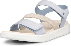 ECCO Women's Flowt 2 Band Sandal, Dusty Blue Nubuck, 4-4.5