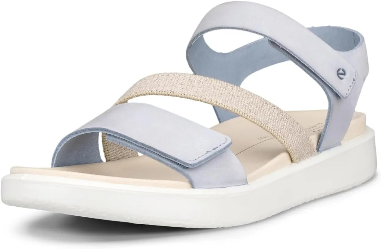 ECCO Women's Flowt 2 Band Sandal, Dusty Blue Nubuck, 4-4.5