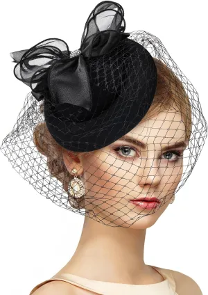 Fascinators Pillbox Hats for Women -1920s 50s Kentucky Vintage Tea Party Hat 2025 Derby Fascinator with Hair Clip