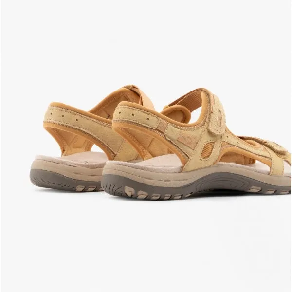 Free Spirit FRISCO Womens Leather Touch Fasten Sandals Dijon