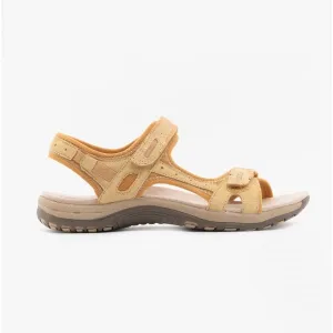 Free Spirit FRISCO Womens Leather Touch Fasten Sandals Dijon