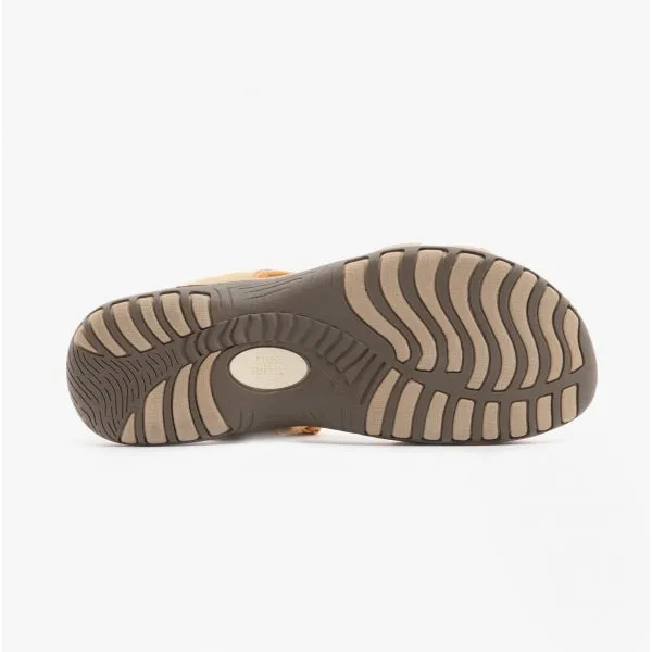 Free Spirit FRISCO Womens Leather Touch Fasten Sandals Dijon