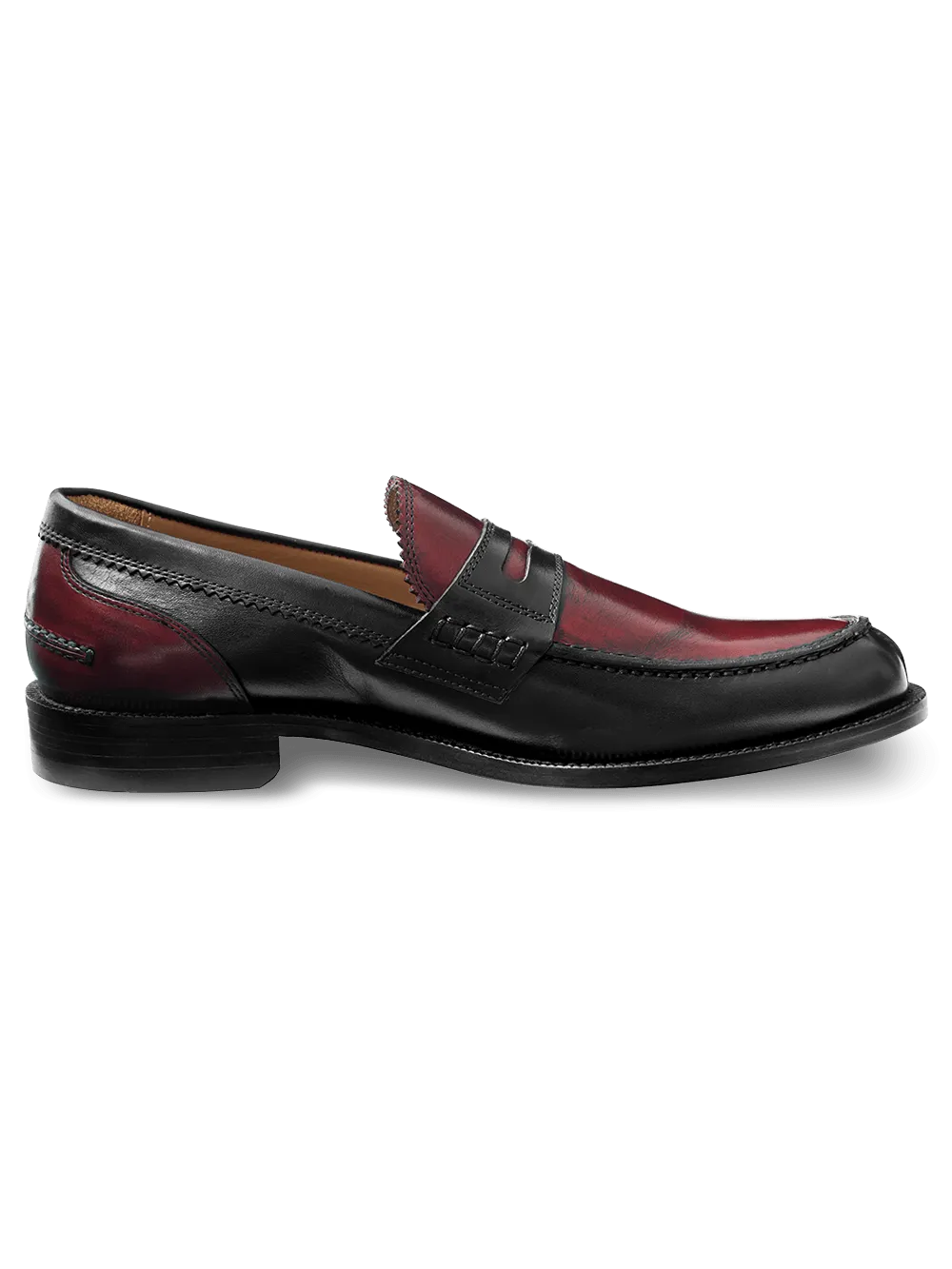 Freeman Penny Loafer - Black/burgundy