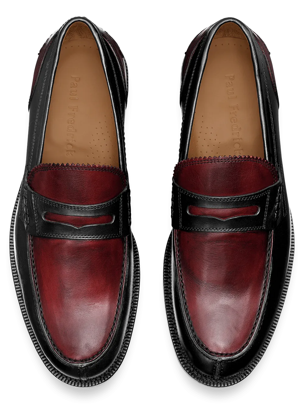 Freeman Penny Loafer - Black/burgundy