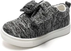 FUNKYMONKEY Girls Sneakers Lightweight Cute Bowknot Casual Walking Shoes for Toddler/Little Kids